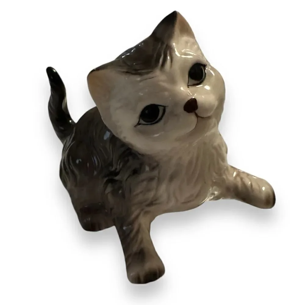 Set of Three Vintage Cat Kitten Porcelain Figurines